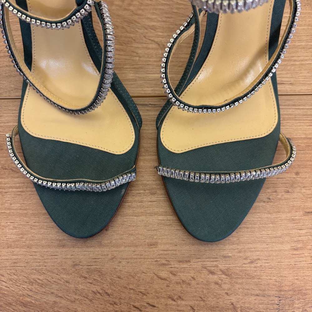 ALEXANDRE BIRMAN Sally Zircone Sandal Heel Emerald Green Women Size 39.5 Formal - Picture 6 of 14